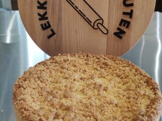 Appelkruimeltaart met sinaasappel 8 - 10 personen